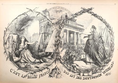 C’est la belle France, Das ist Des Deutschen Vaterland (This is Beautiful France, That is the German Fatherland), from "Harper's Weekly"