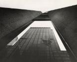 Reflection of American flag in the CBS building, New York City
