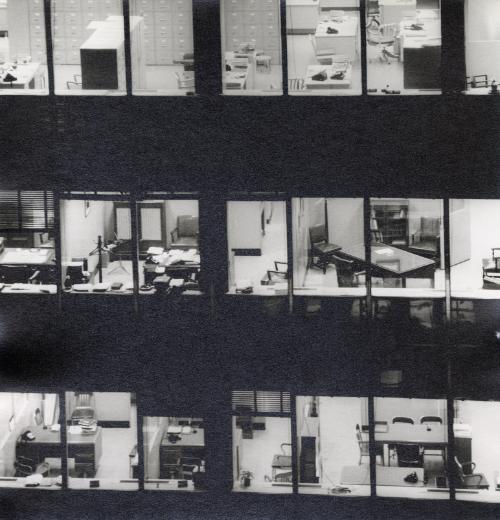 Empty offices at night