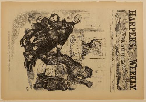 The Trouble Has Commenced, from "Harper's Weekly"