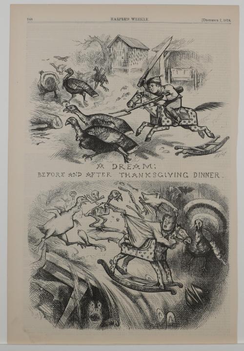 A Dream: Before and After Thanksgiving Dinner, from "Harper's Weekly"