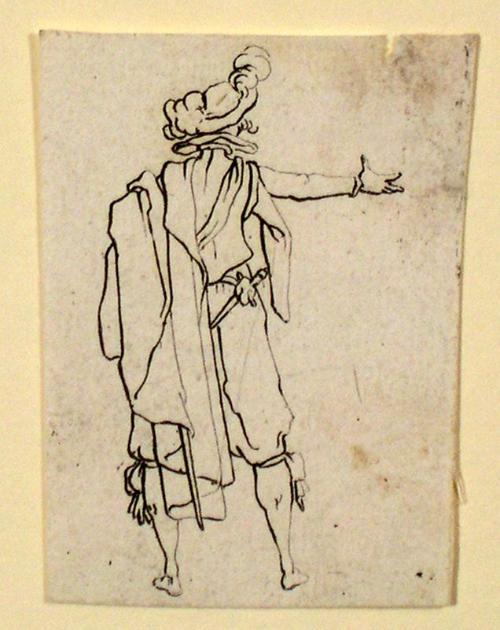 Les Caprices:  L'Homme vu de dos, la main droite tendu (The Caprices: Nobleman With Right Hand Outstretched, Seen From Behind [Detail])
