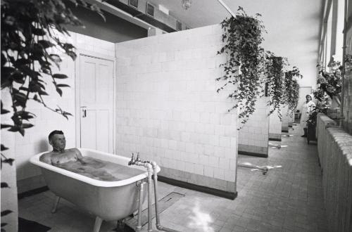 Man in tub, Talaya Health Resort, Kalyma, Chukotka