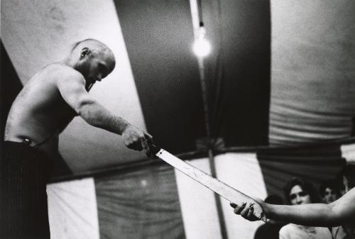 Feeling the Sword, Sword Swallower, Saratoga, NY, from the series "You Can Still Get Your Kicks on Route 6, Boston Globe"
