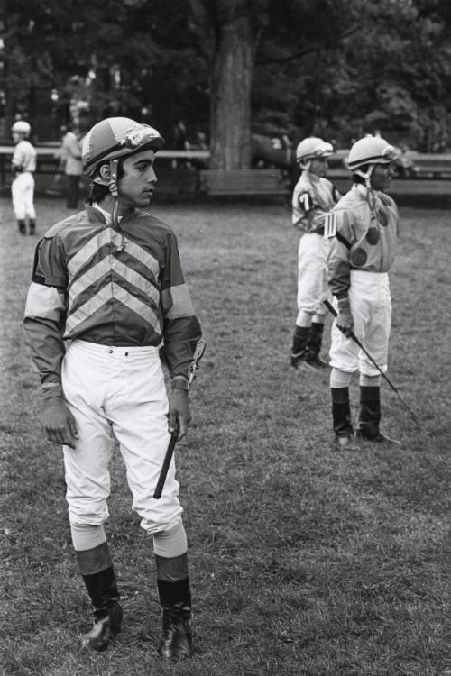 Jockeys in Paddock, Saratoga Springs, NY, from the series "Racing Days"
