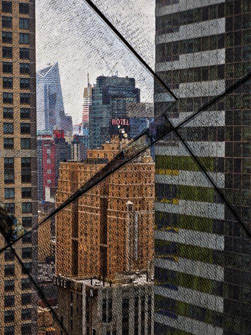 Tent-Camera Image on Ground: Rooftop View of Manhattan Looking Southwest From 48th Street