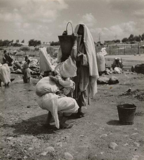 Washer women, Bidonville (shantytown), near Casablanca, Morocco