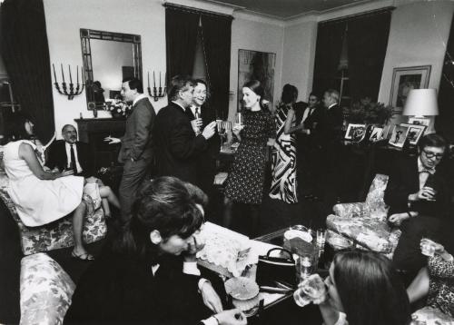 Leonard Bernstein at cocktail party