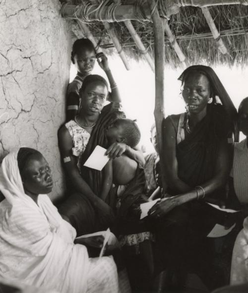 Patients wait to see the UNICEF doctor in a small village, Nigeria, Africa