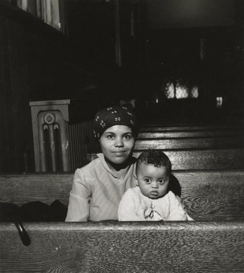 Round-faced Mother & Boy in Church, Buffalo, NY