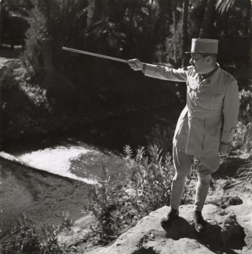 Proconsuls of France: Wide areas of France's African empire are governed practically single-handed by highly capable and experience officers, who are military commanders, administrators, judges and advisors -- all in one. A district so administered is Tinerhir, southeast of Marrakesh, French Morocco. / Here is Captain Deal, one of the most capable and experienced officers in the French colonial service. He has served in Morocco for twenty years, has taken part in practically every campaign and is a thorough expert in native problems, Tinerhir, Morocco