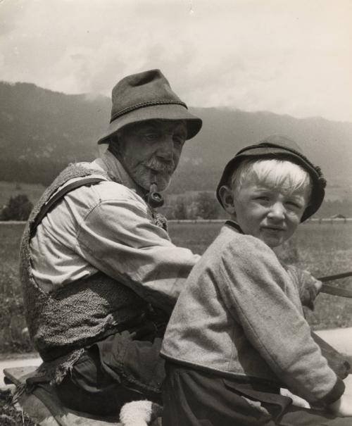 Grandfather with his grandson, Switzerland