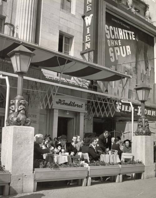 Café on Kurfuerstendamm, West Berlin.