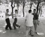 Men practicing martial arts, Taiwan