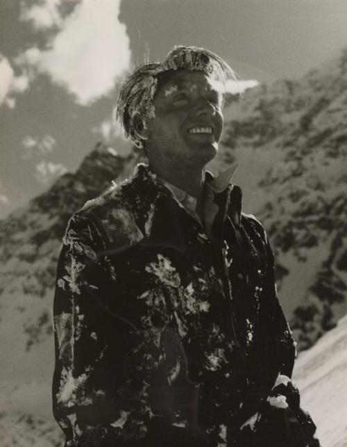 Untitled (Skier covered in snow), the Alps