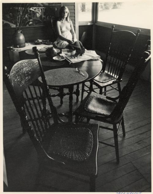 Nude (topless at dining room table), Bloomington, Indiana