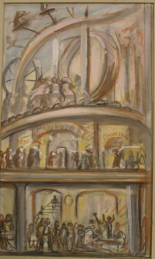 Life in New York - Amusement, design for WPA project mural "Life in New York"