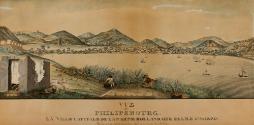 Vue De Philipsbourg. La Ville Capitale De La Partie Hollandaise Del L' Ile St. Martin. Prise sur la Batterie, Fort Amsterdam, Donné lieu O. de la Ville, par Samuel Fahlberg